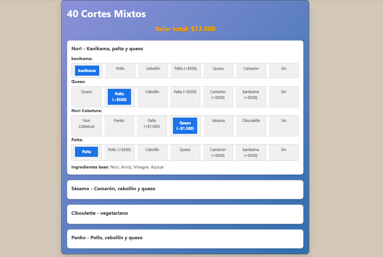 Preparaciones configurables
